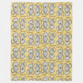 Snuggle Sweet Dreams Teddy-buff gelb Fleecedecke