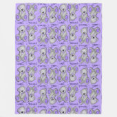 Snuggle Sweet Dreams Teddy-Lavendel Blau Fleecedecke (Vorderseite)
