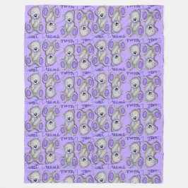 Snuggle Sweet Dreams Teddy-Lavendel Blau Fleecedecke