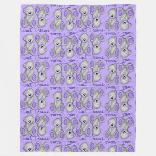 Snuggle Sweet Dreams Teddy-Lavendel Blau Fleecedecke