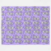 Snuggle Sweet Dreams Teddy-Lavendel Blau Fleecedecke (Vorderseite (Horizontal))