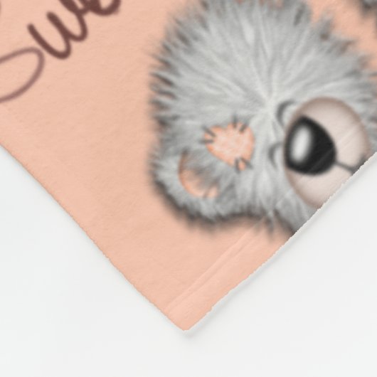 Snuggle Sweet Dreams Teddy-pfirsichgelb Fleecedecke (Ecke)