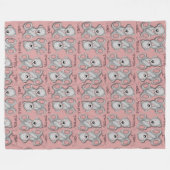 Snuggle Sweet Dreams Teddy Soft Rose Fleecedecke (Vorderseite (Horizontal))