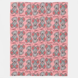 Snuggle Sweet Dreams Teddy-Sweet Kirsche Fleecedecke