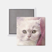Snuggle Time Kitty | ABSTRAKT | Wasserfarbe Magnet (Vorderseite/Rückseite)