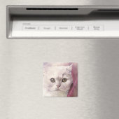 Snuggle Time Kitty | ABSTRAKT | Wasserfarbe Magnet (In Situ (Geschirrspüler))