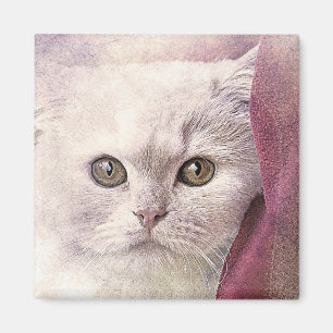 Snuggle Time Kitty ABSTRAKT Wasserfarbe Magnet