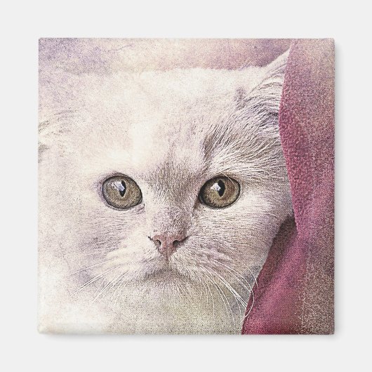 Snuggle Time Kitty | ABSTRAKT | Wasserfarbe Magnet (Vorne)