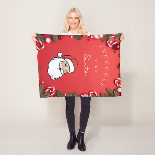 Snuggle Up Like Santa” Festive Holiday Blanket Fleecedecke (Beispiel)