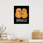 Snuggles Funny Nugget Couple Pun Dark BG Poster (Küche)