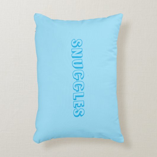 "Snuggles" Hellblau Dekokissen (Vorderseite(Vertikal))