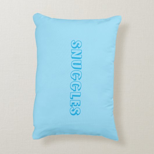 "Snuggles" Hellblau Dekokissen (Rückseite(Vertikal))
