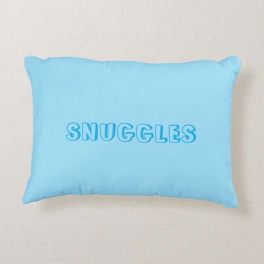 "Snuggles" Hellblau Dekokissen (Rückseite)