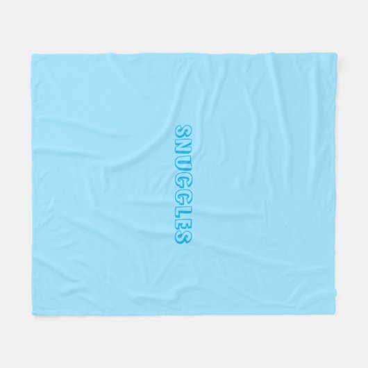 "Snuggles" Hellblau Fleecedecke (Vorderseite (Horizontal))