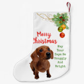 Snuggly & Bright: Dackel Weihnachten Strumpf Kleiner Weihnachtsstrumpf (Rückseite)