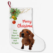 Snuggly & Bright: Dackel Weihnachten Strumpf Kleiner Weihnachtsstrumpf (Vorderseite)