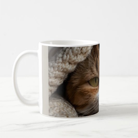 Snuggly Calico Cat und Blanket Kaffeetasse (Links)