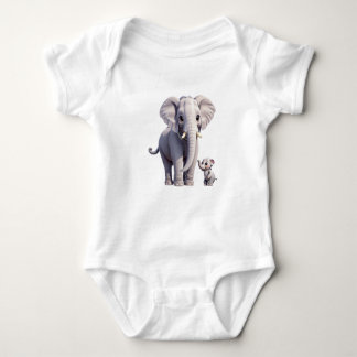 Snuggly Elephants Baby Jersey Bodysuit Baby Strampler