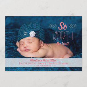 "So Adoption wert der Wartezeit" oder Geburt Ankündigung