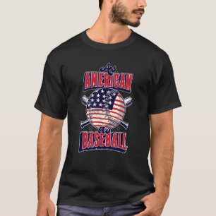 So amerikanisch wie Baseball Amerika Flag Sports B T-Shirt