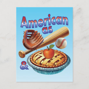 So amerikanisch wie Baseball und Apfelkuchen Postkarte