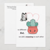 So anders, perfekt zusammen - Niedliche Liebe Dankeskarte (Vorne/Hinten)