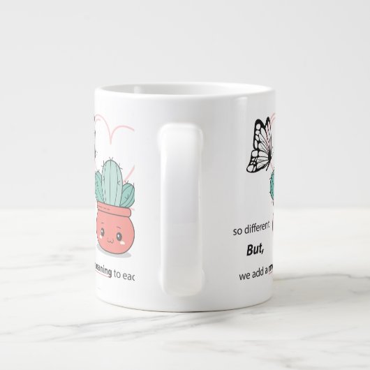 So anders, perfekt zusammen - Niedliche Liebe Jumbo-Tasse (Rückseite)