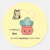 So anders, perfekt zusammen - Niedliche Liebe Runder Aufkleber (Vorderseite)