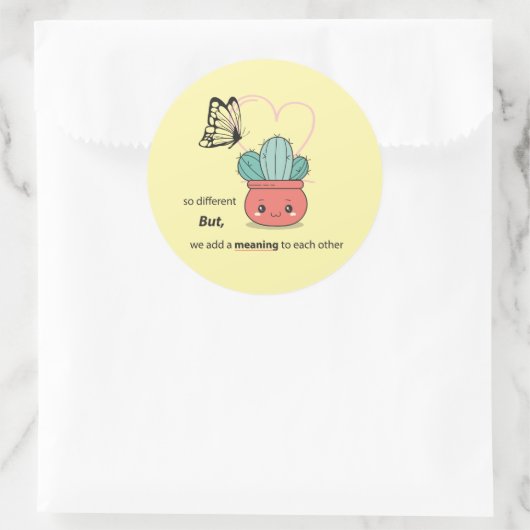 So anders, perfekt zusammen - Niedliche Liebe Runder Aufkleber (Tasche)