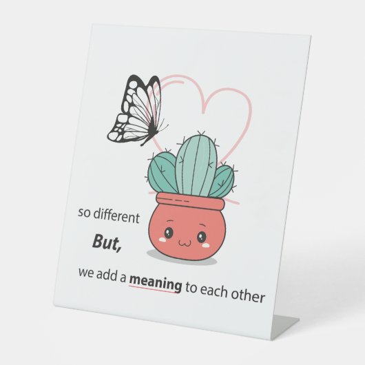 So anders, perfekt zusammen - Niedliche Liebe Sockelschild (Vorderseite)