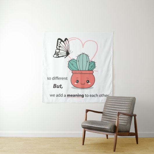 So anders, perfekt zusammen - Niedliche Liebe Wandteppich (Beispiel)