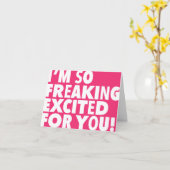 So aufgeregt rosa Gratulationen Karte (Gelbe Blume)