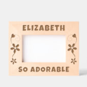 So bezaubernd fügen Sie Namen Herz Blume Geätzte Rahmen (Vorderseite)