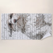 So bezaubernd und niedlich, maltesischer Hund Strandtuch (Vorderseite)