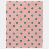 So bezaubernde Farbtupfer l Pink und Blau Polka Pu Fleecedecke (Vorderseite)