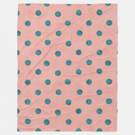 So bezaubernde Farbtupfer l Pink und Blau Polka Pu Fleecedecke