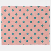 So bezaubernde Farbtupfer l Pink und Blau Polka Pu Fleecedecke (Vorderseite (Horizontal))