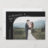 So Blessed Black Wedding Photo Dankeskarte (Vorderseite)