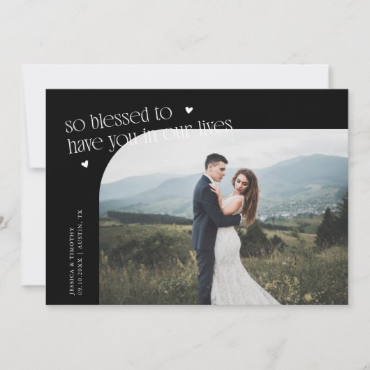 So Blessed Black Wedding Photo Dankeskarte (Vorderseite)