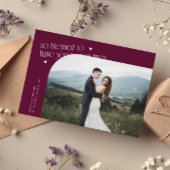 So Blessed Cranberry Wedding Photo Dankeskarte