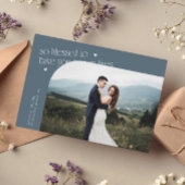 So Blessed Slate Blue Wedding Photo Dankeskarte