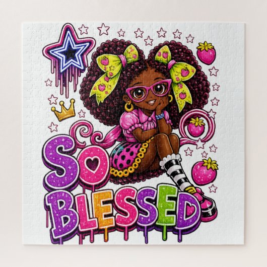 So Blessed™ StarBerry | Süßes Mädchen Erdbeer Puzzle (Vertikal)