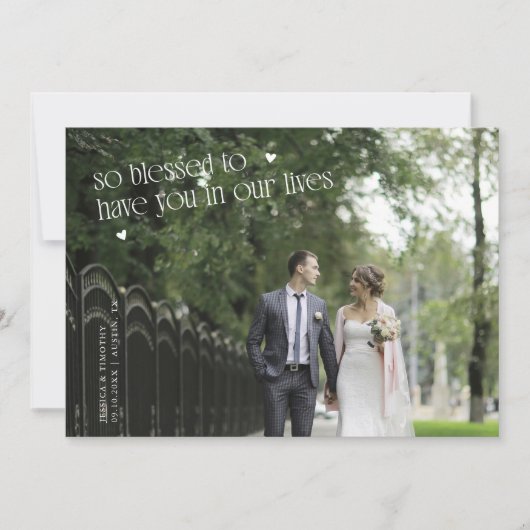 So Blessed Wedding Photo Thank You Card Dankeskarte (Vorderseite)