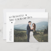 So Blessed White Wedding Photo Dankeskarte (Vorderseite)