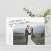 So Blessed White Wedding Photo Dankeskarte (Stehend Vorderseite)