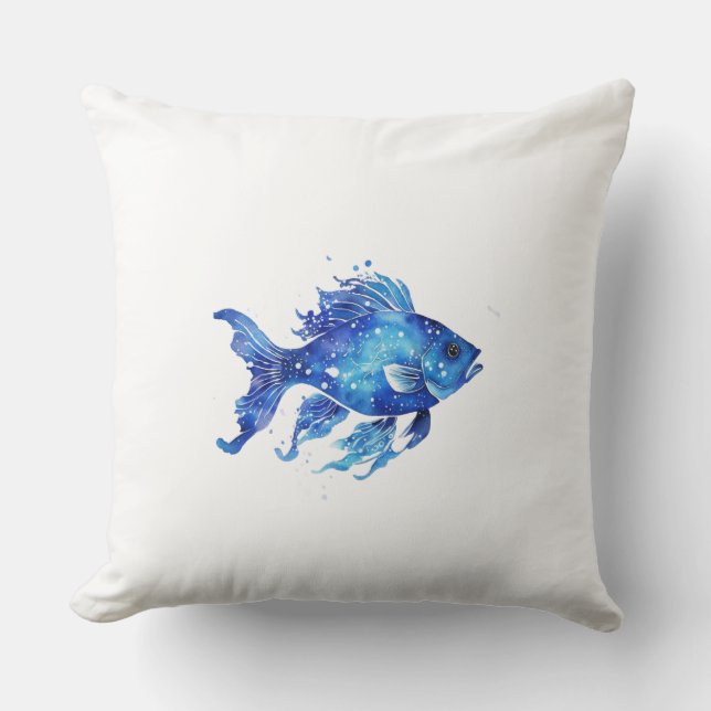 So Blue Fisch groß Kissen (Vorderseite)