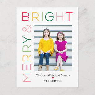 So Bright EDITABLE COLOR Moderne Feiertagspostkart Feiertagspostkarte