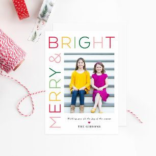 So Bright Editierbare Farb-Feiertags-Fotokarte Feiertagskarte