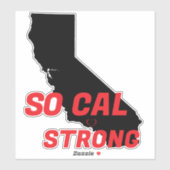 SO CAL STRONG Red Blk CA Kontur Herz Aufkleber (Blatt)