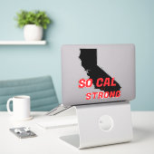 SO CAL STRONG Red Blk CA Kontur Herz Aufkleber (Laptop auf Schreibtisch)